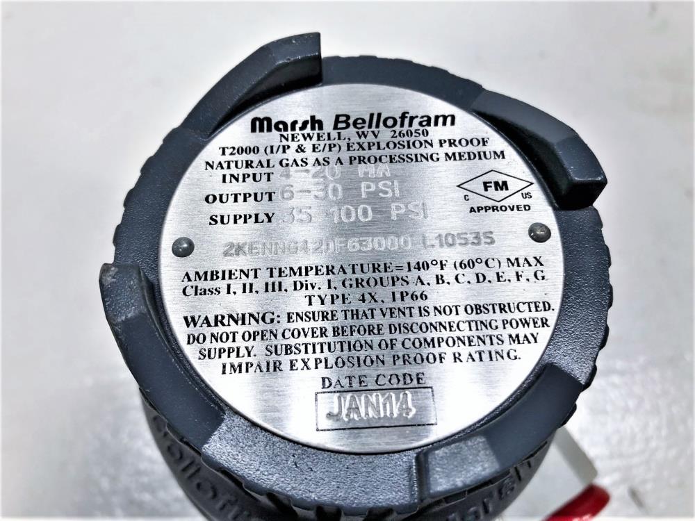 Marsh Bellofram T2000 I/P & E/P Explosion Proof Pressure Transducer